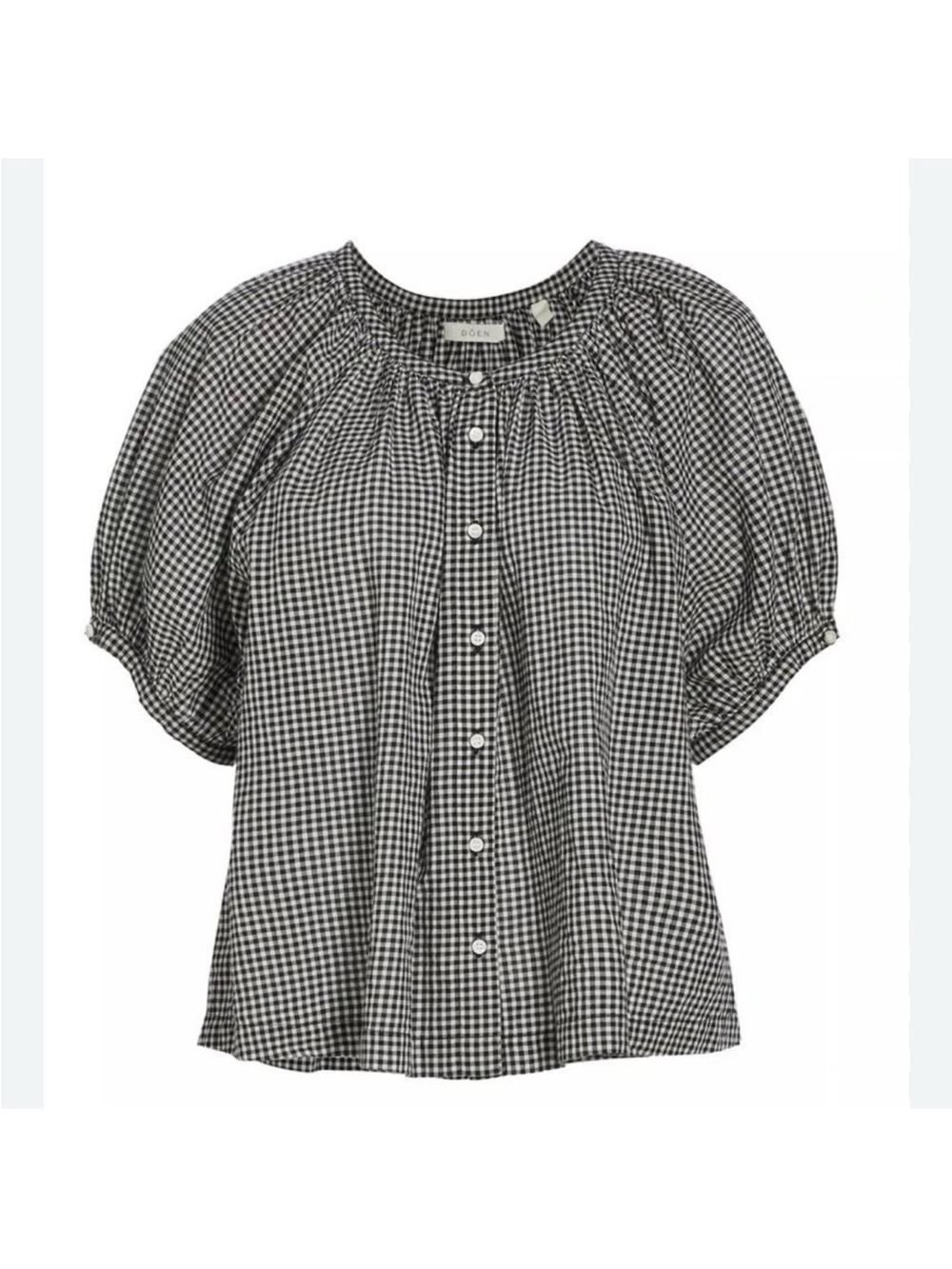 Doen Black and White Gingham June top